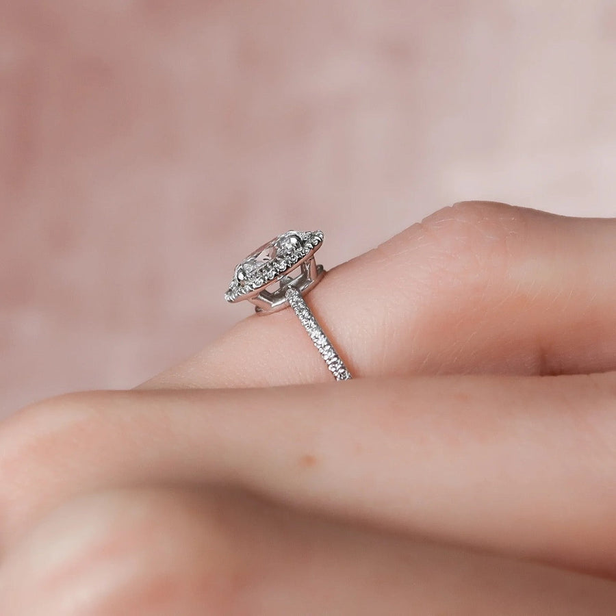  The Michelle Oval Moissanite Ring 14k White Gold 003