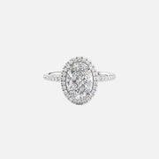  The Michelle Oval Moissanite Ring 18k White Gold 001