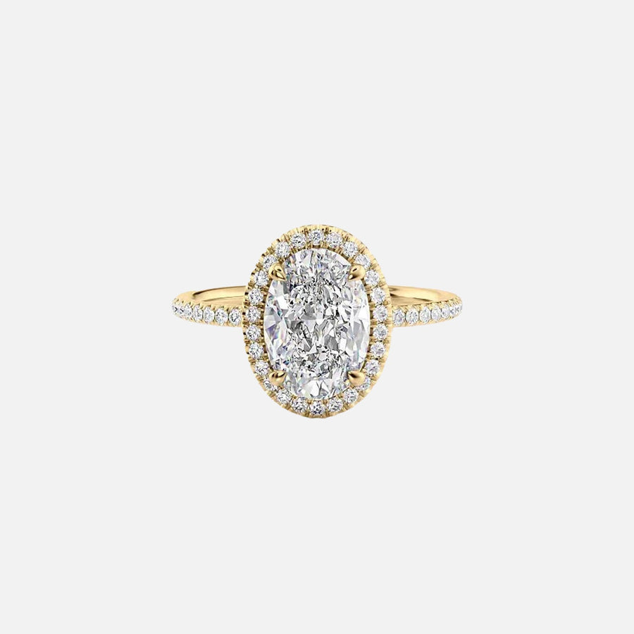  The Michelle Oval Moissanite Ring 18k Yellow Gold 001