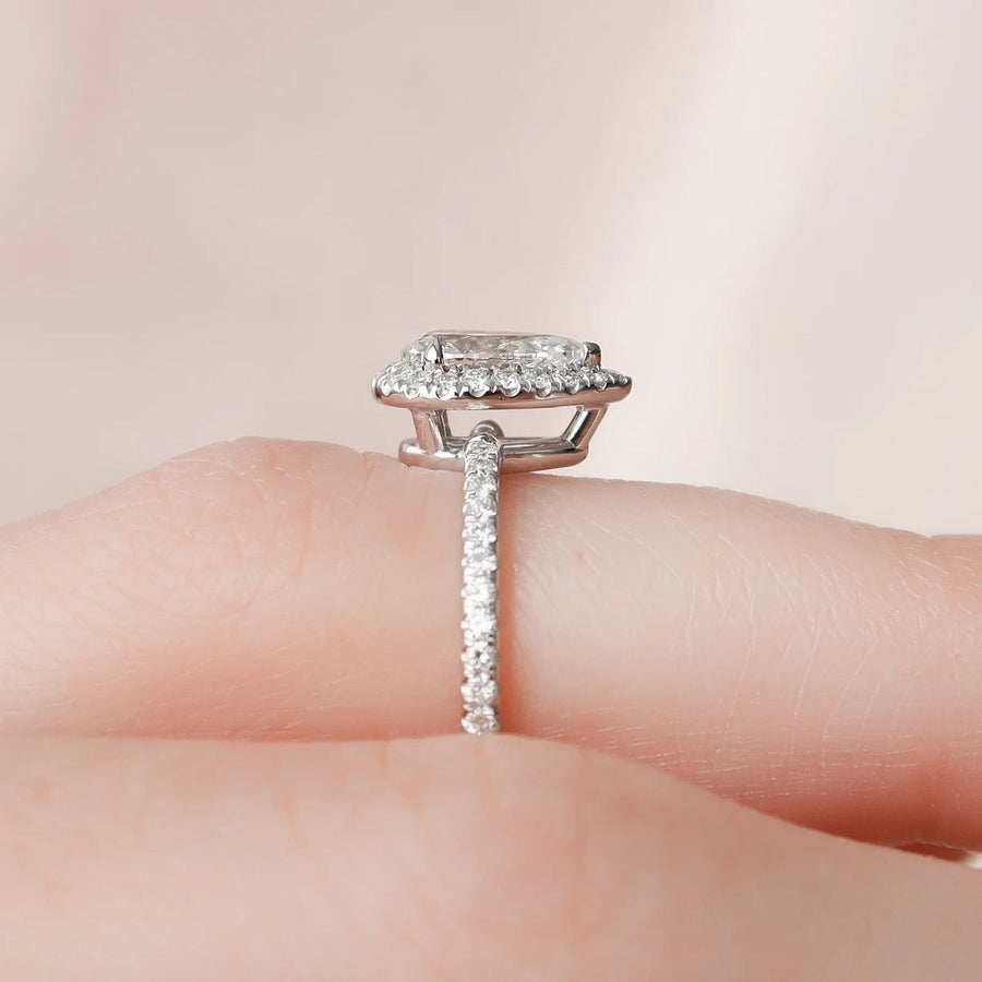  The Michelle Pear Lab Diamond Ring 14k White Gold 003