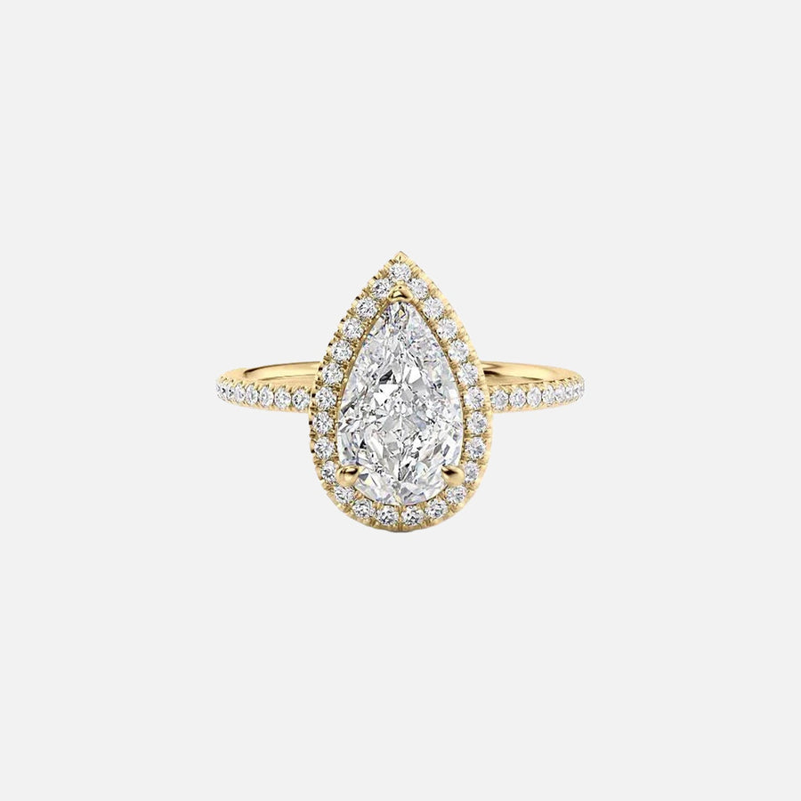  The Michelle Pear Lab Diamond Ring 18k Yellow Gold 001