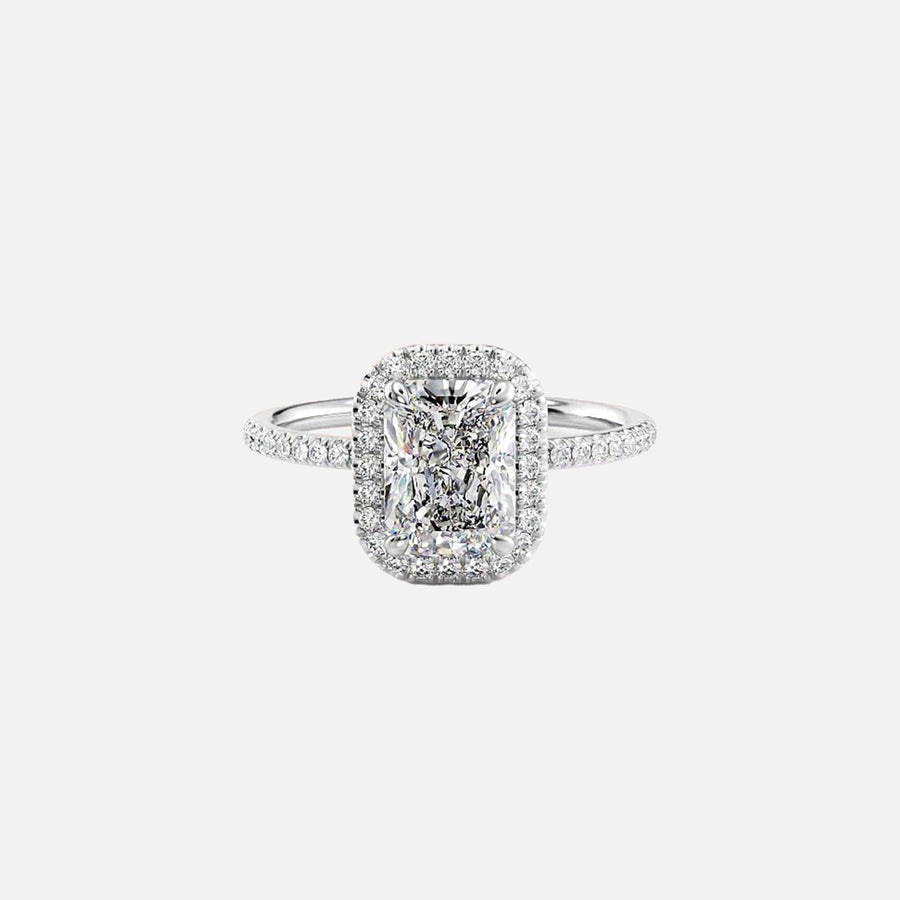  The Michelle Radiant Moissanite Ring 14k White Gold 001