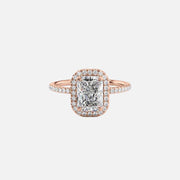  The Michelle Radiant Moissanite Ring 18k Rose Gold 001