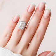  The Michelle Radiant Moissanite Ring 18k White Gold 003