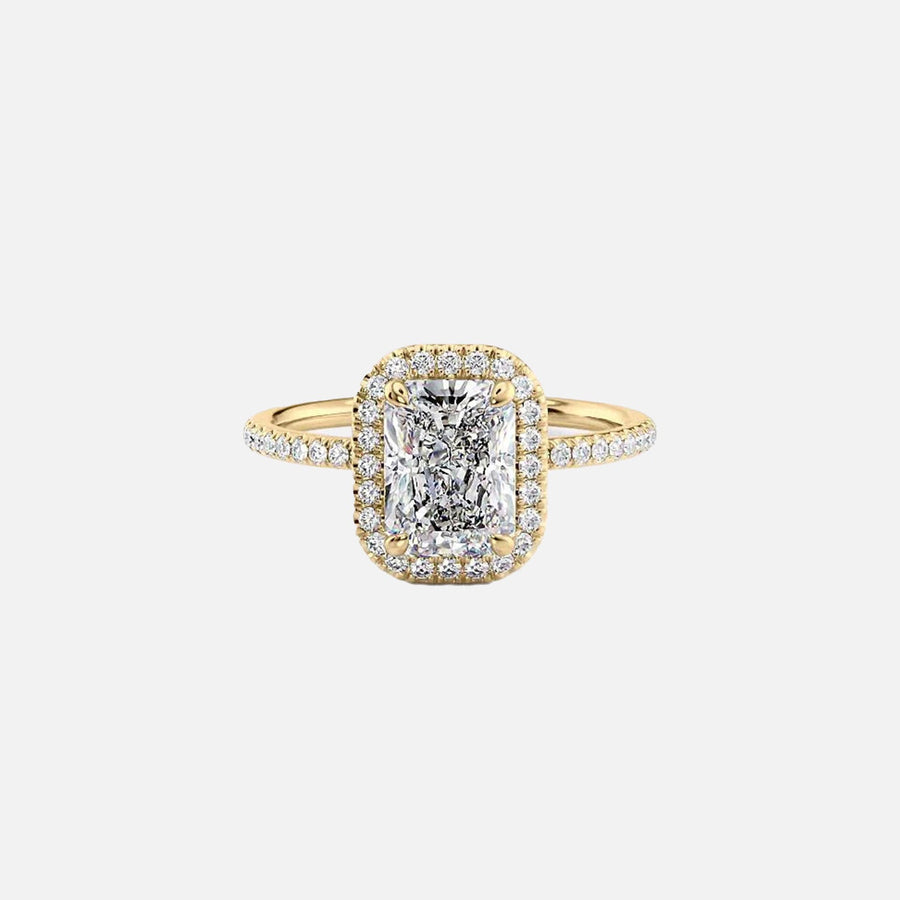  The Michelle Radiant Moissanite Ring 18k Yellow Gold 001