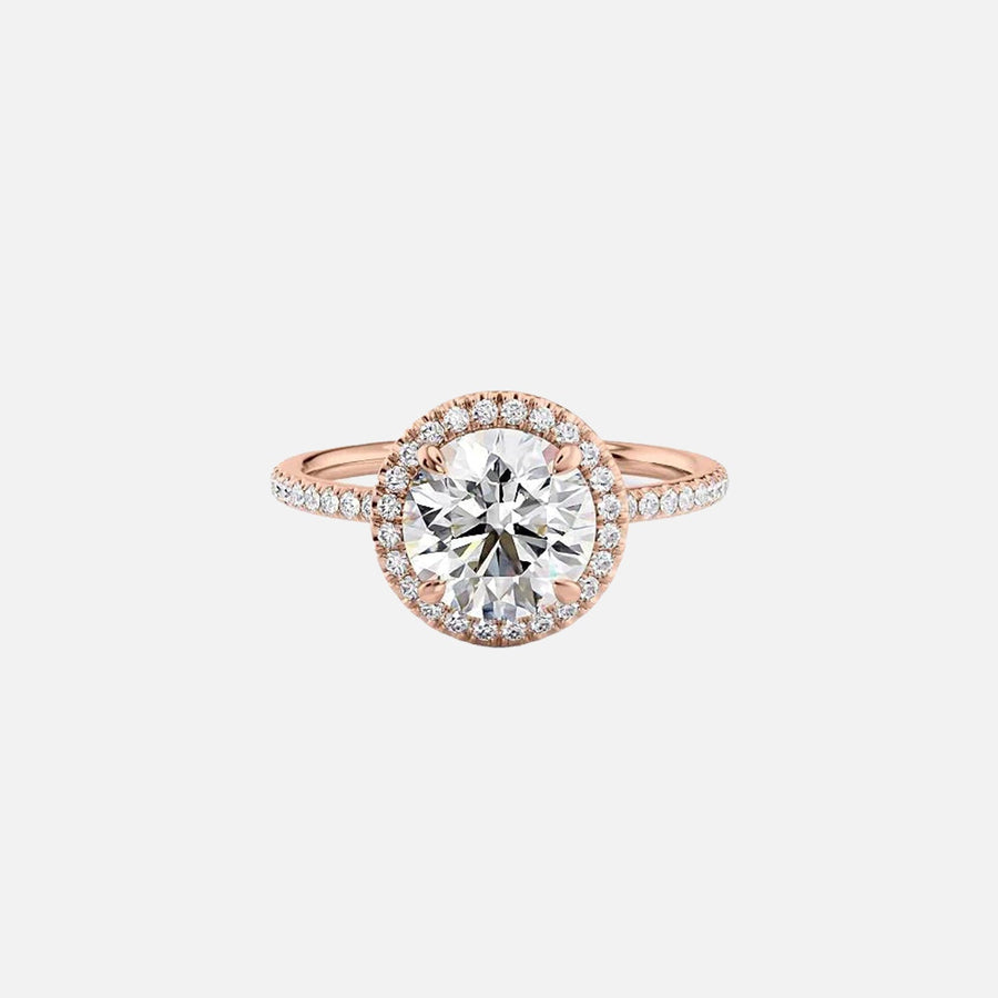  The Michelle Round Lab Diamond Ring 14k Rose Gold 001