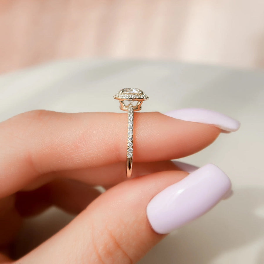  The Michelle Round Lab Diamond Ring 18k Yellow Gold 004 Final