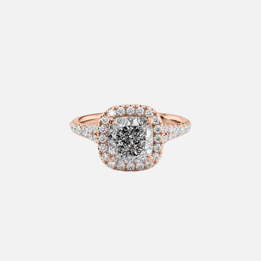  The Miley Cushion Moissanite Ring 14k Rose Gold 001