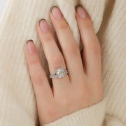  The Miley Cushion Moissanite Ring 14k White Gold 003