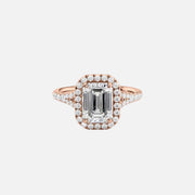  The Miley Emerald Moissanite Ring 14k Rose Gold 001