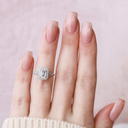  The Miley Emerald Moissanite Ring 14k White Gold 003