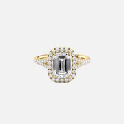 The Miley Emerald Moissanite Ring 14k Yellow Gold 001
