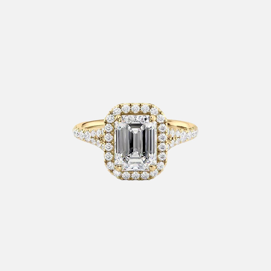  The Miley Emerald Moissanite Ring 18k Yellow Gold 001