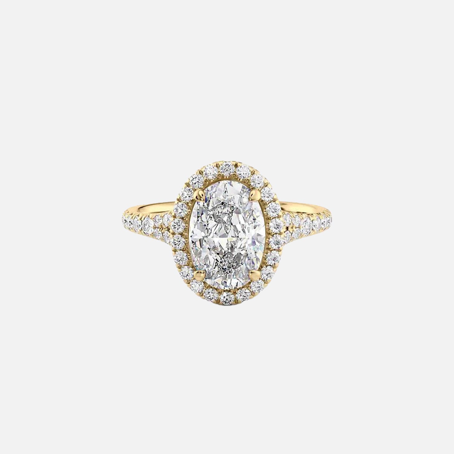 The Miley Oval Moissanite Ring 14k Yellow Gold 001