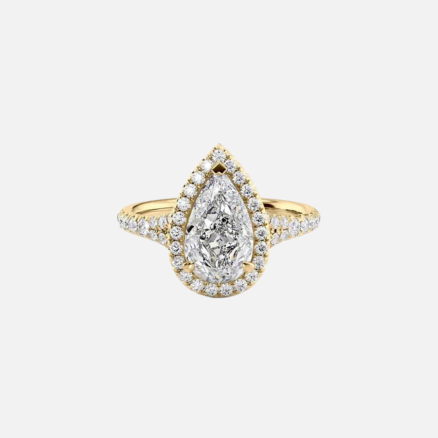 The Miley Pear Lab Diamond Ring 14k Yellow Gold 001