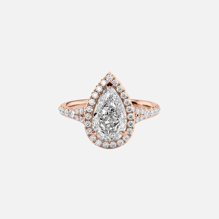  The Miley Pear Lab Diamond Ring 18k Rose Gold 001