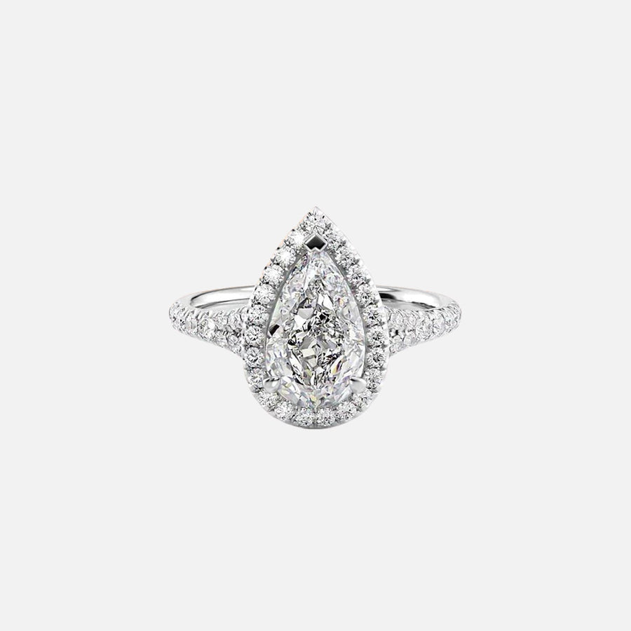  The Miley Pear Lab Diamond Ring 18k White Gold 001