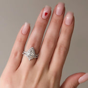  The Miley Pear Lab Diamond Ring 18k White Gold 003