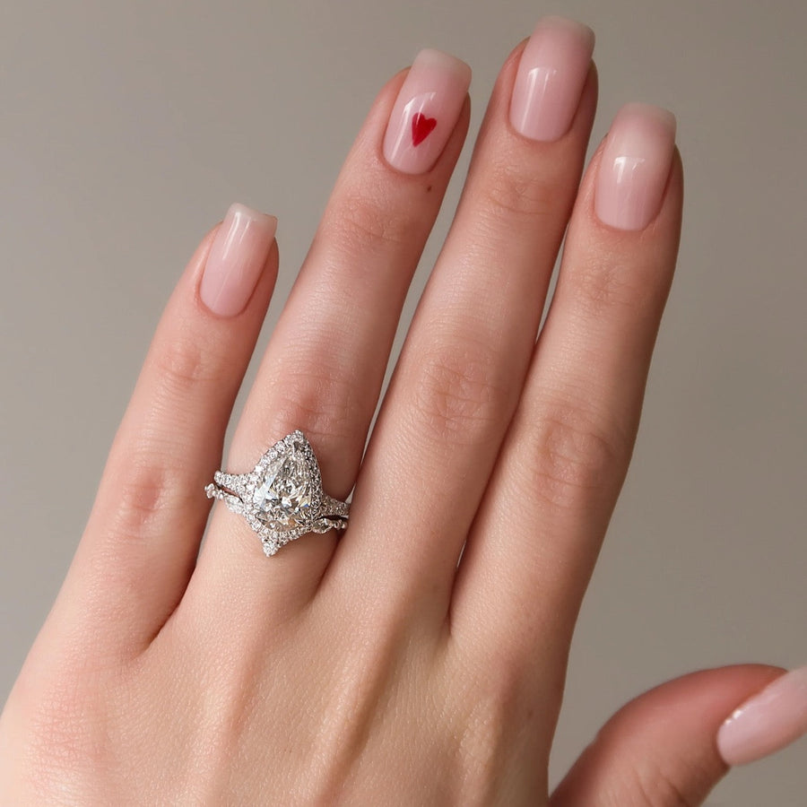  The Miley Pear Lab Diamond Ring 18k White Gold 003
