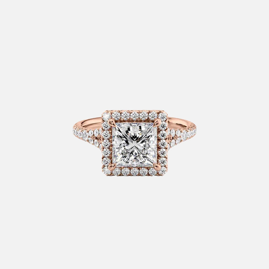  The Miley Princess Lab Diamond Ring 14k Rose Gold 001
