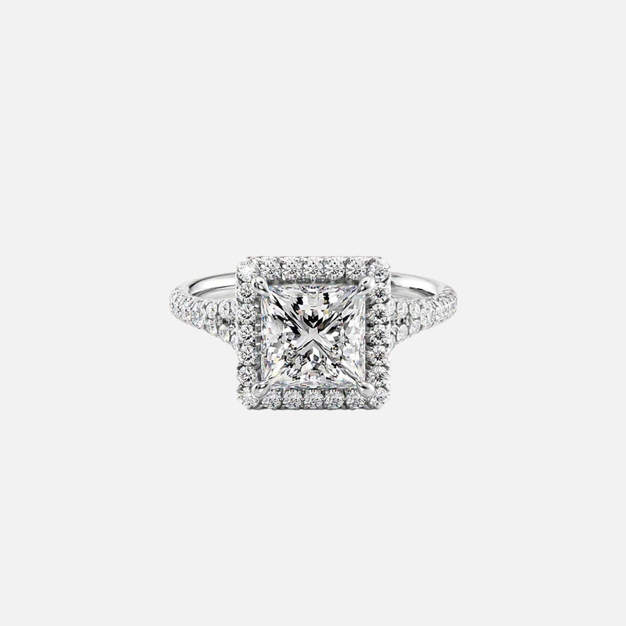  The Miley Princess Lab Diamond Ring 14k White Gold 001