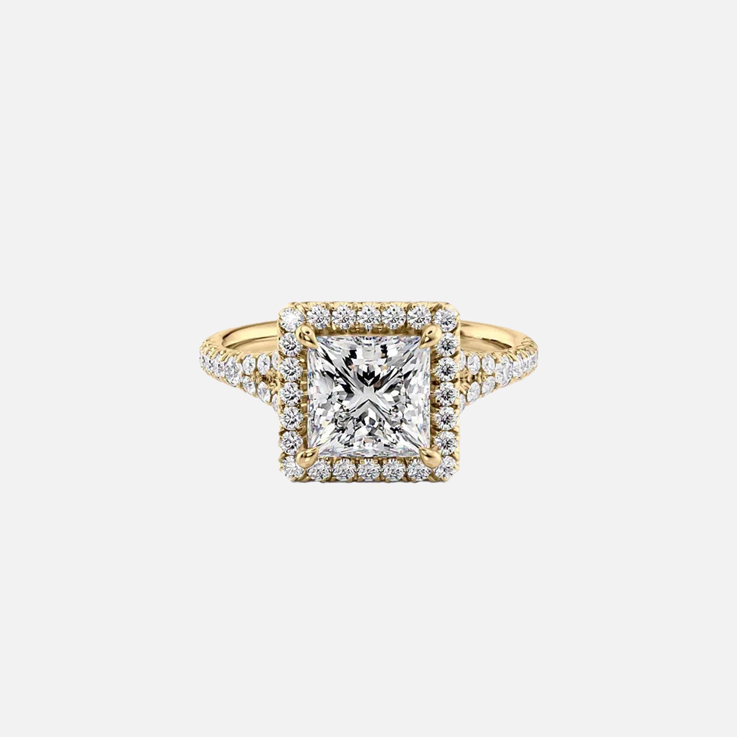 The Miley Princess Lab Diamond Ring 14k Yellow Gold 001