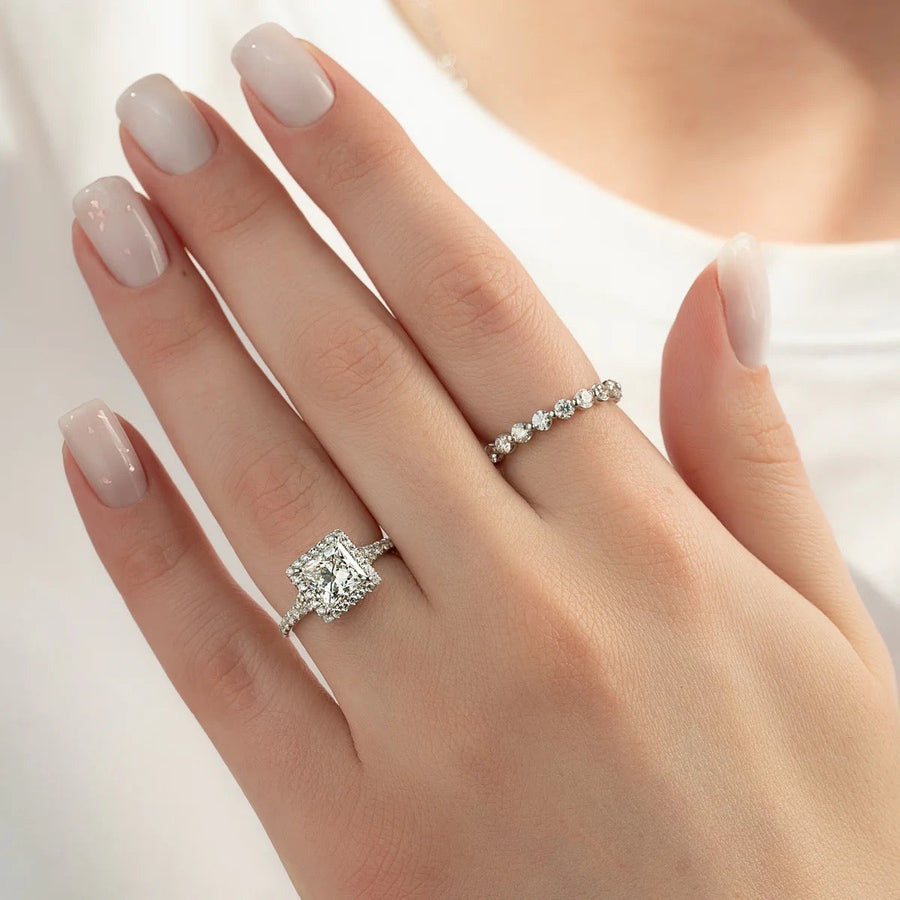  The Miley Princess Lab Diamond Ring 18k White Gold 003