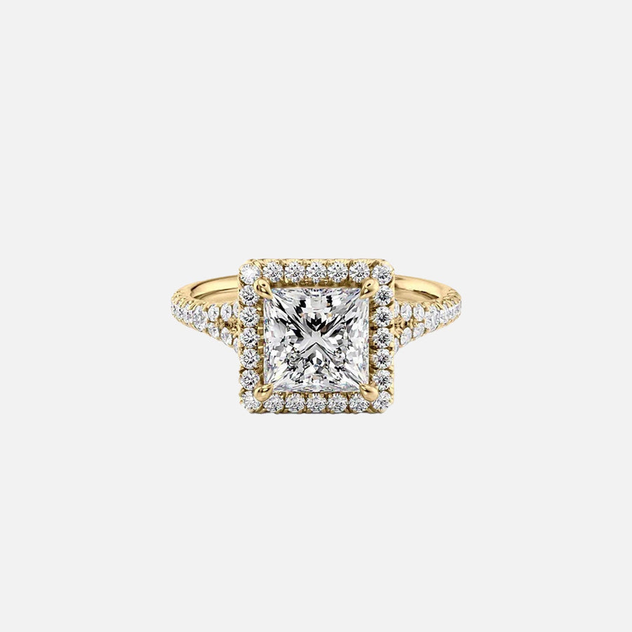  The Miley Princess Lab Diamond Ring 18k Yellow Gold 001