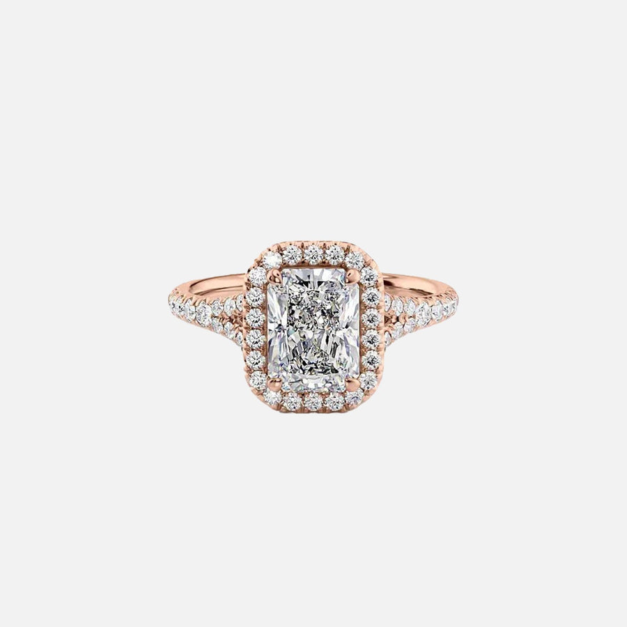  The Miley Radiant Moissanite Ring 14k Rose Gold 001