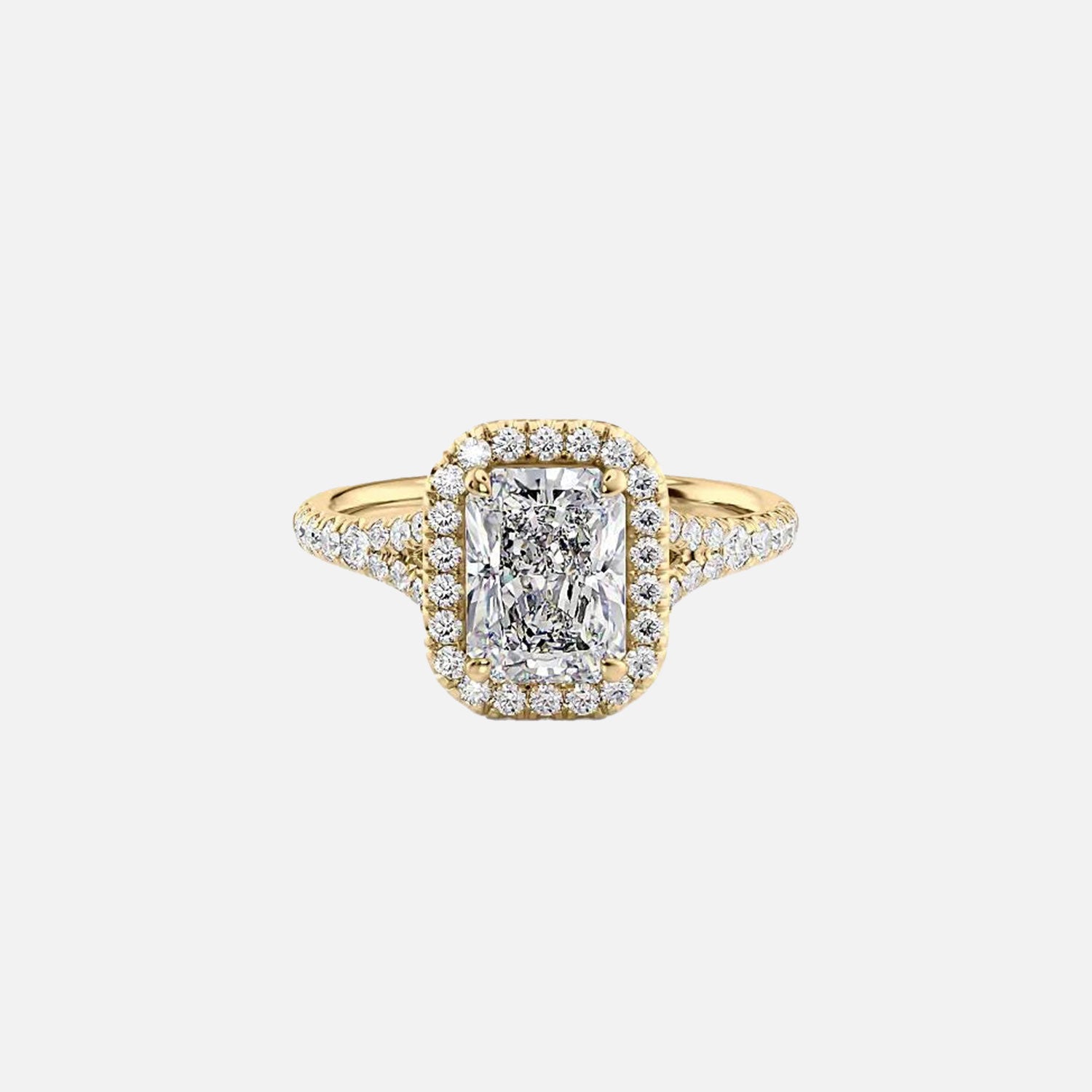 The Miley Radiant Moissanite Ring 14k Yellow Gold 001