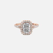  The Miley Radiant Moissanite Ring 18k Rose Gold 001