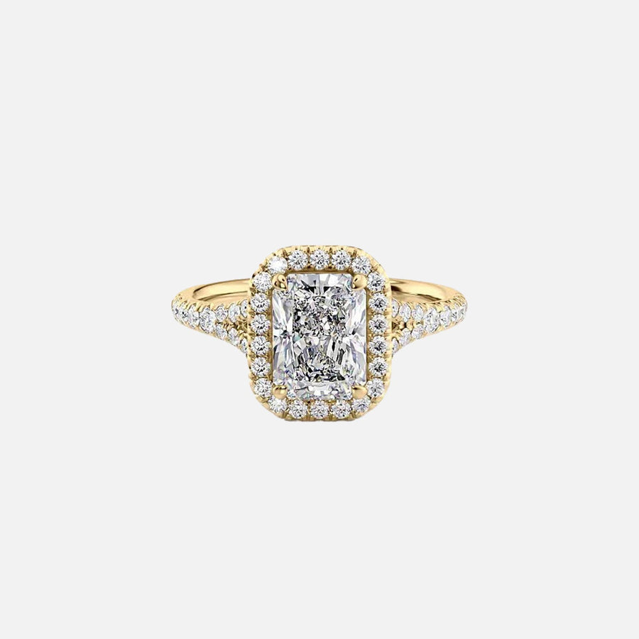  The Miley Radiant Moissanite Ring 18k Yellow Gold 001