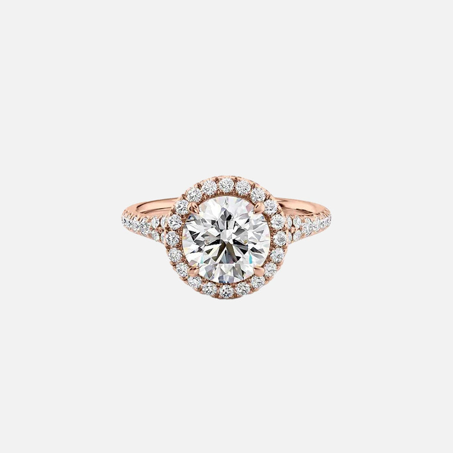  The Miley Round Moissanite Ring 14k Rose Gold 001