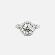  The Miley Round Moissanite Ring 14k White Gold 001