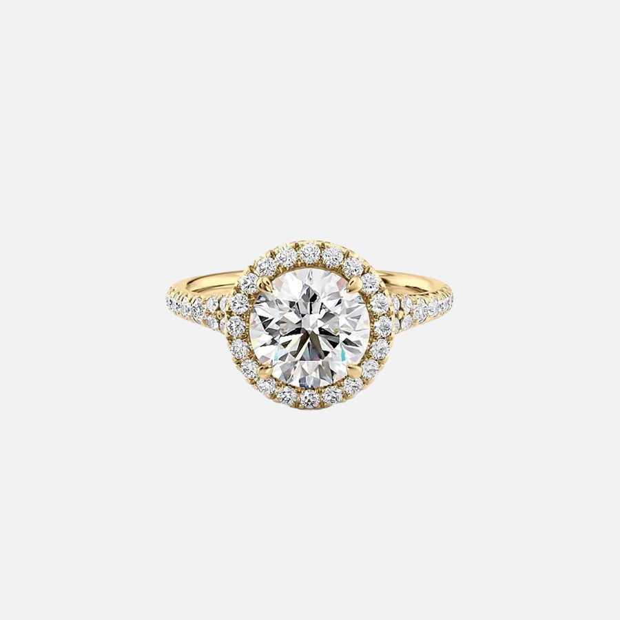 The Miley Round Moissanite Ring 14k Yellow Gold 001