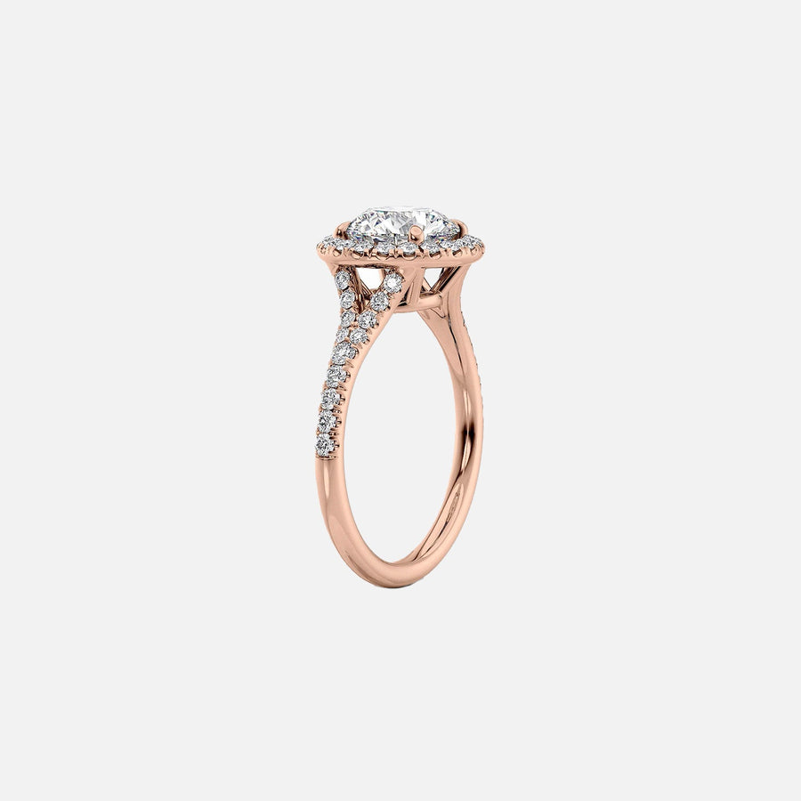  The Miley Round Moissanite Ring 18k Rose Gold 002