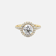  The Miley Round Moissanite Ring 18k Yellow Gold 001