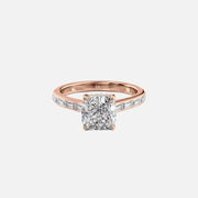  The Monica Cushion Lab Diamond Ring 18k Rose Gold 001