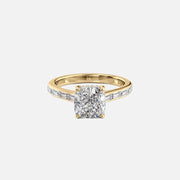  The Monica Cushion Lab Diamond Ring 18k Yellow Gold 001