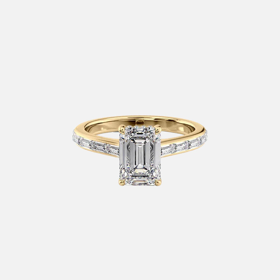 The Monica Emerald Lab Diamond Ring 14k Yellow Gold 001