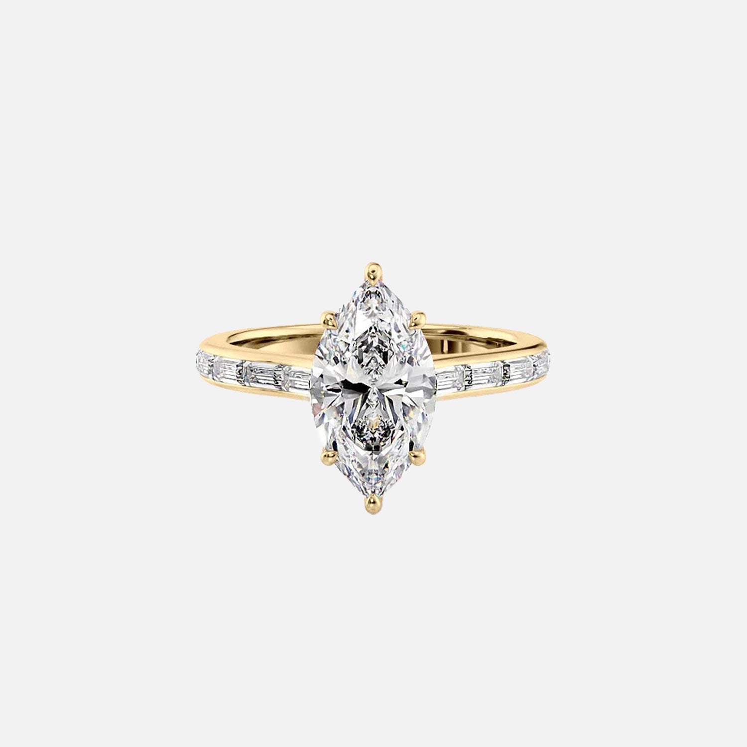 The Monica Marquise Moissanite Ring 14k Yellow Gold 001