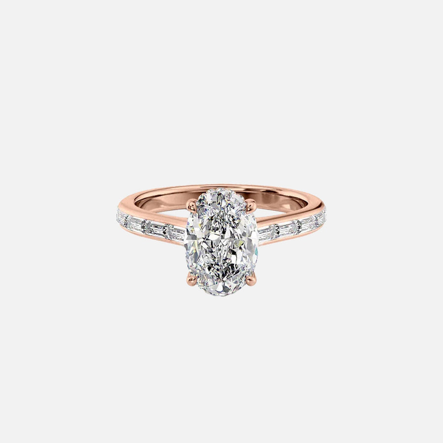  The Monica Oval Lab Diamond Ring 14k Rose Gold 001