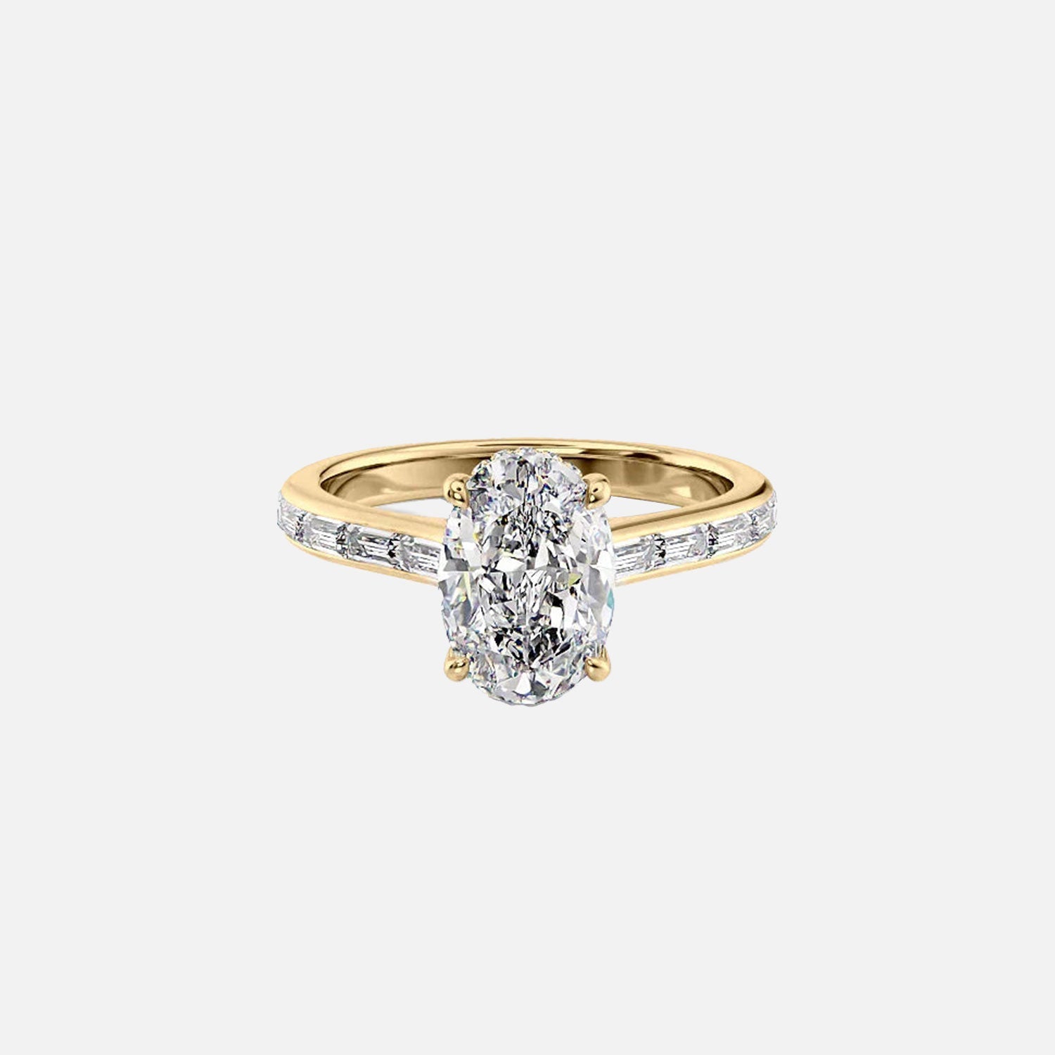 The Monica Oval Moissanite Ring 14k Yellow Gold 001