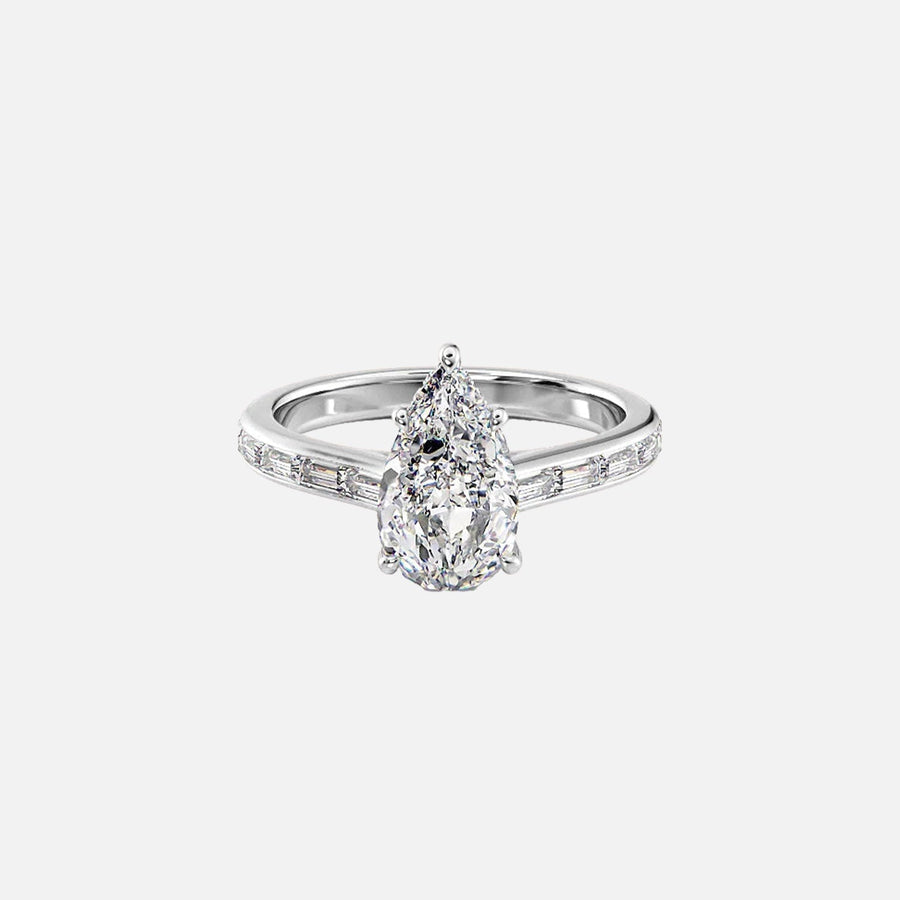  The Monica Pear Lab Diamond Ring 14k White Gold 001