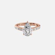  The Monica Pear Lab Diamond Ring 18k Rose Gold 001