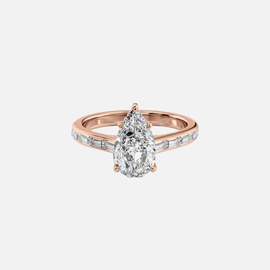  The Monica Pear Lab Diamond Ring 18k Rose Gold 001