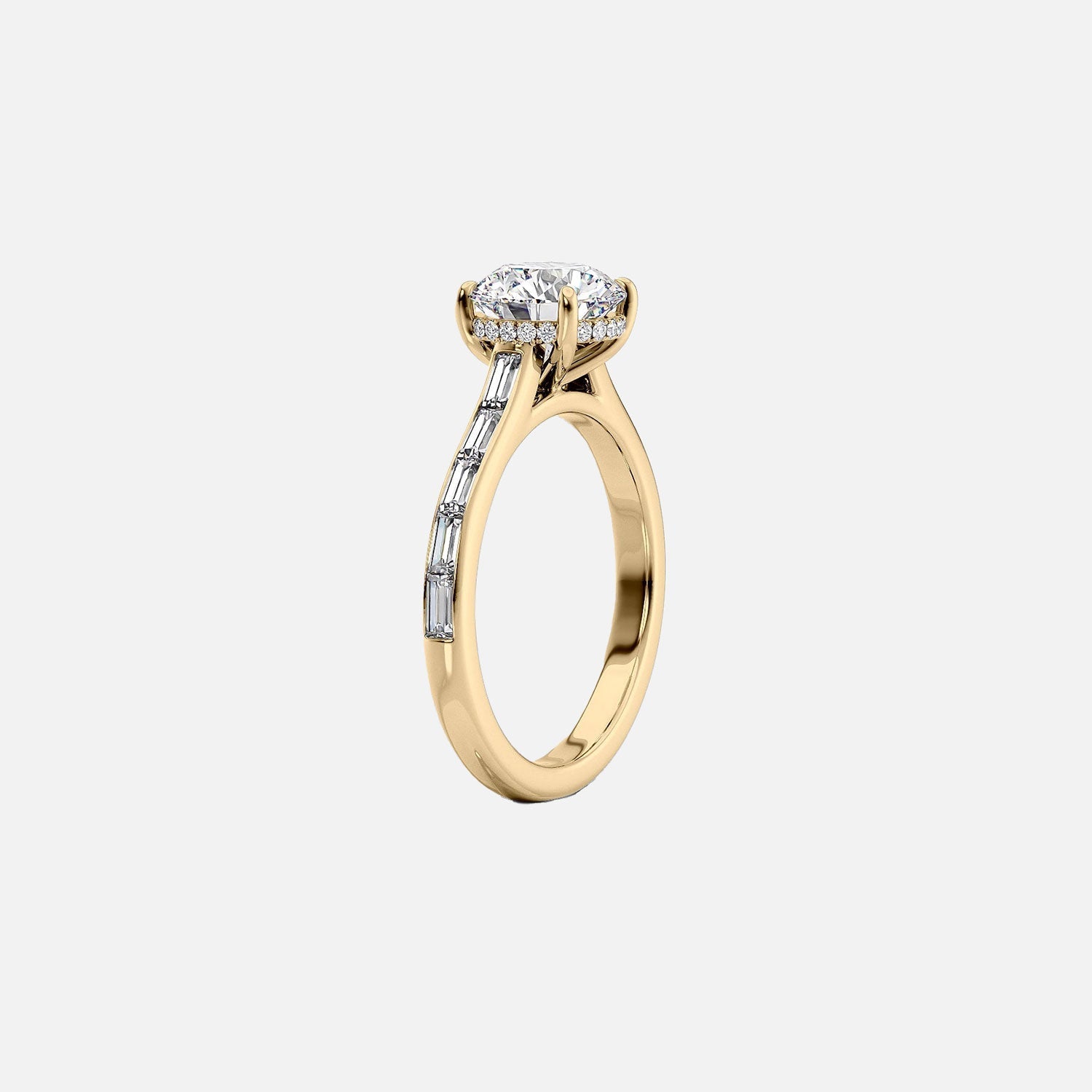  The Monica Pear Moissanite Ring 14k Yellow Gold 002