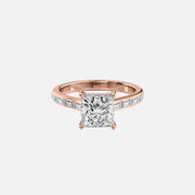  The Monica Princess Lab Diamond Ring 14k Rose Gold 001