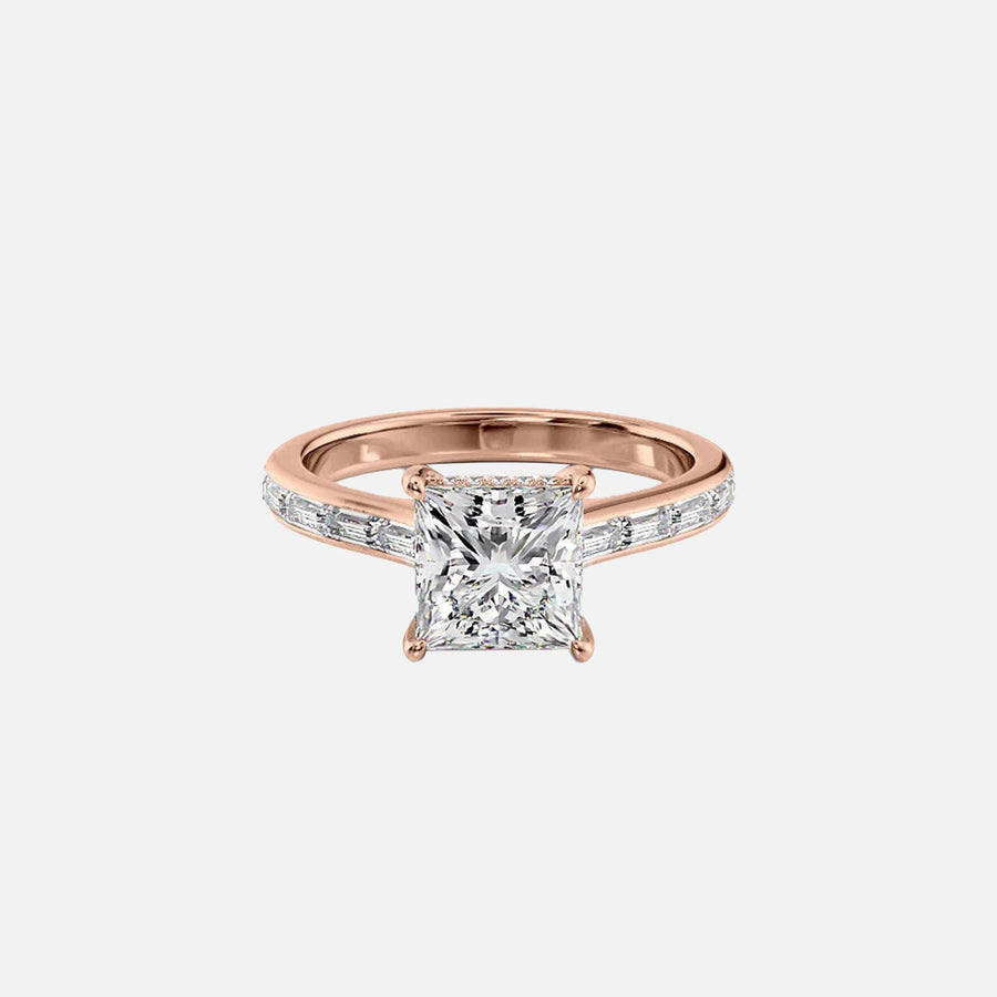  The Monica Princess Lab Diamond Ring 14k Rose Gold 001