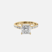 The Monica Princess Lab Diamond Ring 14k Yellow Gold 001